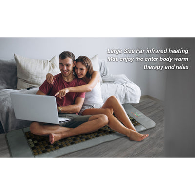 UTK 24x70In Tourmaline Stone Infrared Pain Relief Heating w/Remote, Gray (Used) - VMInnovations