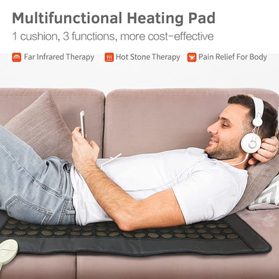 UTK 21 x 38 In Tourmaline Stone Infrared Pain Relief Heating Mat w/Remote (Used)