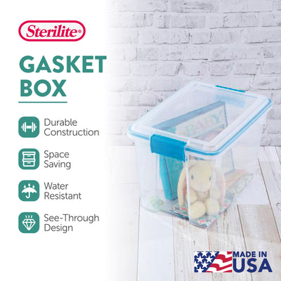 Sterilite Large 20 Qt Home Storage Container Tote with Latching Lids, (12 Pack)