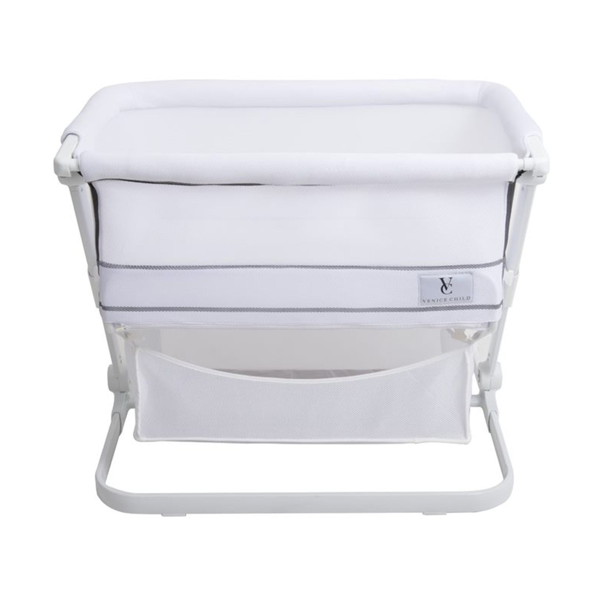 Venice Child Sunset Dreaming Portable Lockable Bedside Bassinet Crib, White