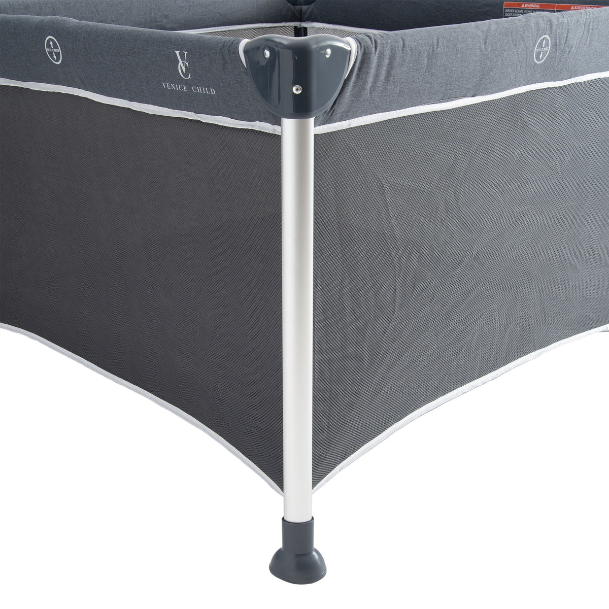 Venice Child Daydreamer Playpen Portable Bassinet & Beside Sleeper Playard, Gray - VMInnovations