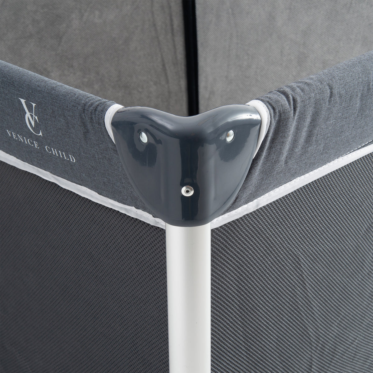 Venice Child Daydreamer Playpen Portable Bassinet & Beside Sleeper Playard, Gray - VMInnovations