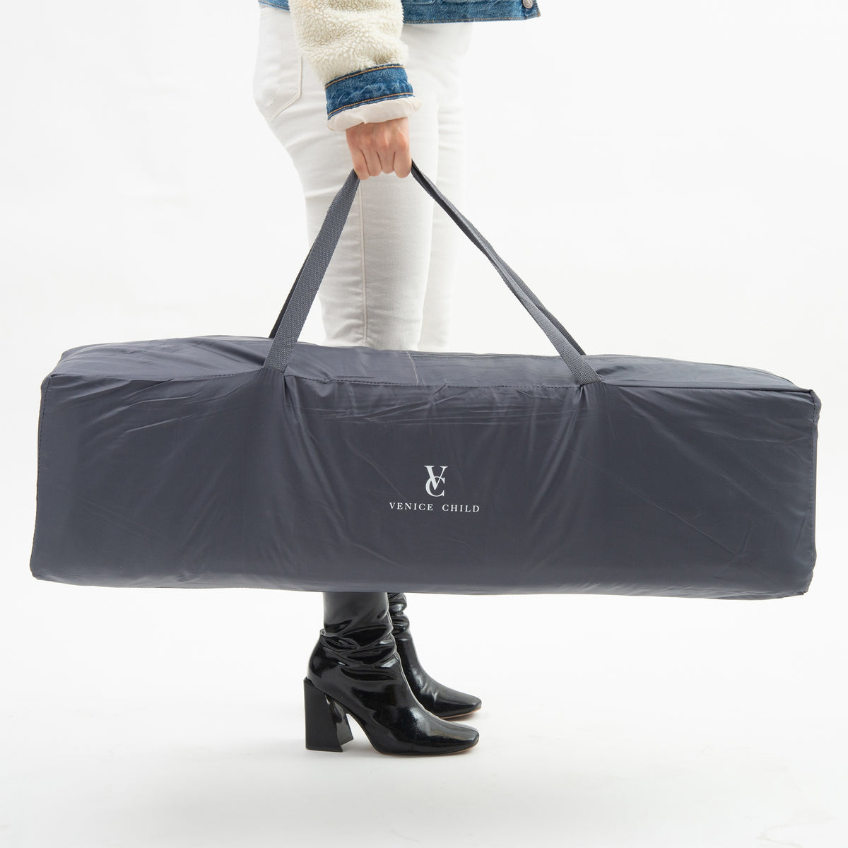 Venice Child Daydreamer Playpen Portable Bassinet & Beside Sleeper Playard, Gray - VMInnovations