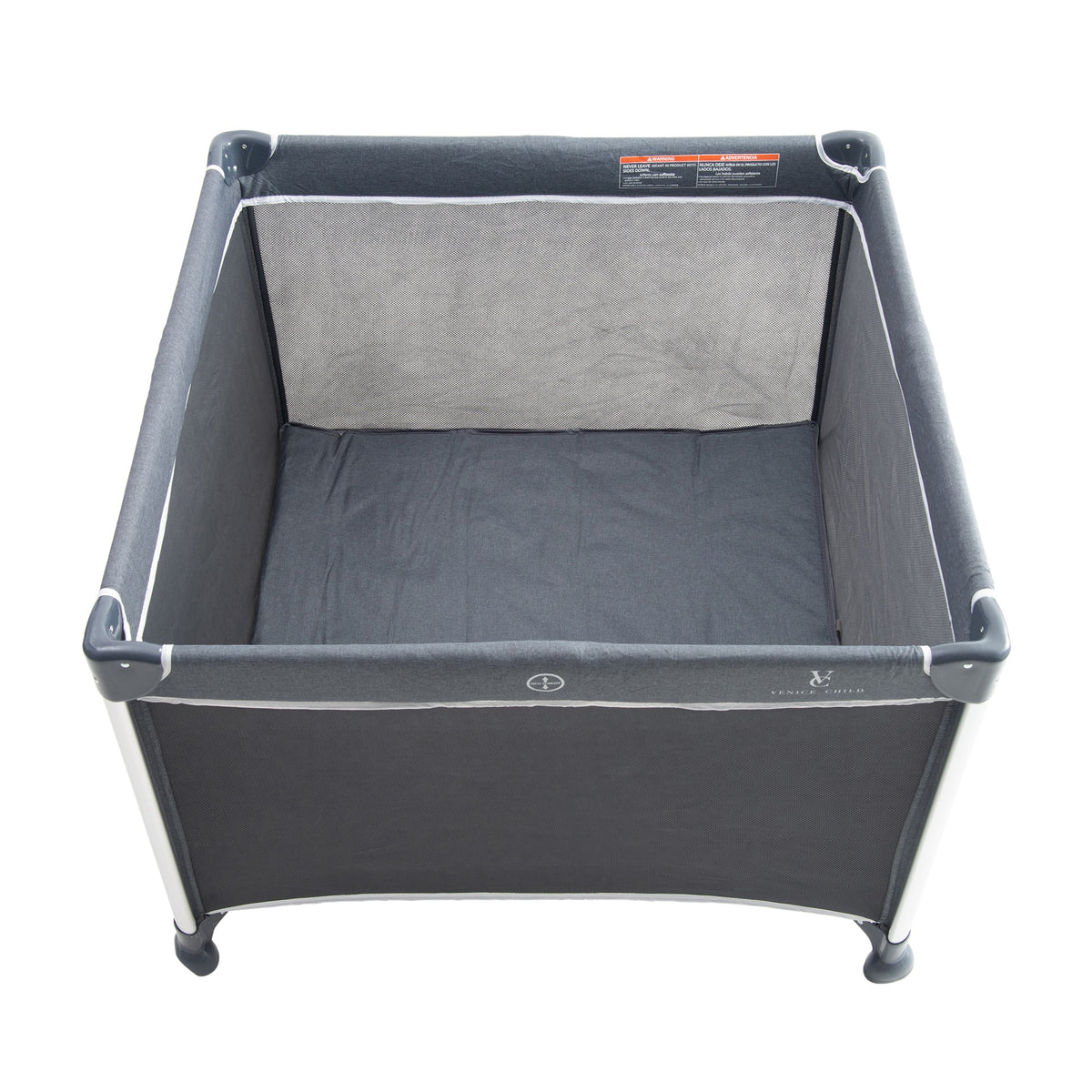 Venice Child Daydreamer Playpen Portable Bassinet & Beside Sleeper Playard, Gray - VMInnovations