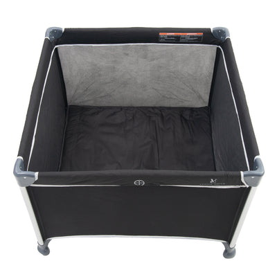 Venice Child Daydreamer 40 x 40 In Playpen Playard w/ Included Carry Bag, Black - VMInnovations