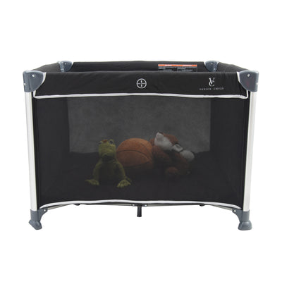 Venice Child Daydreamer 40 x 40 In Playpen Playard w/ Included Carry Bag, Black - VMInnovations
