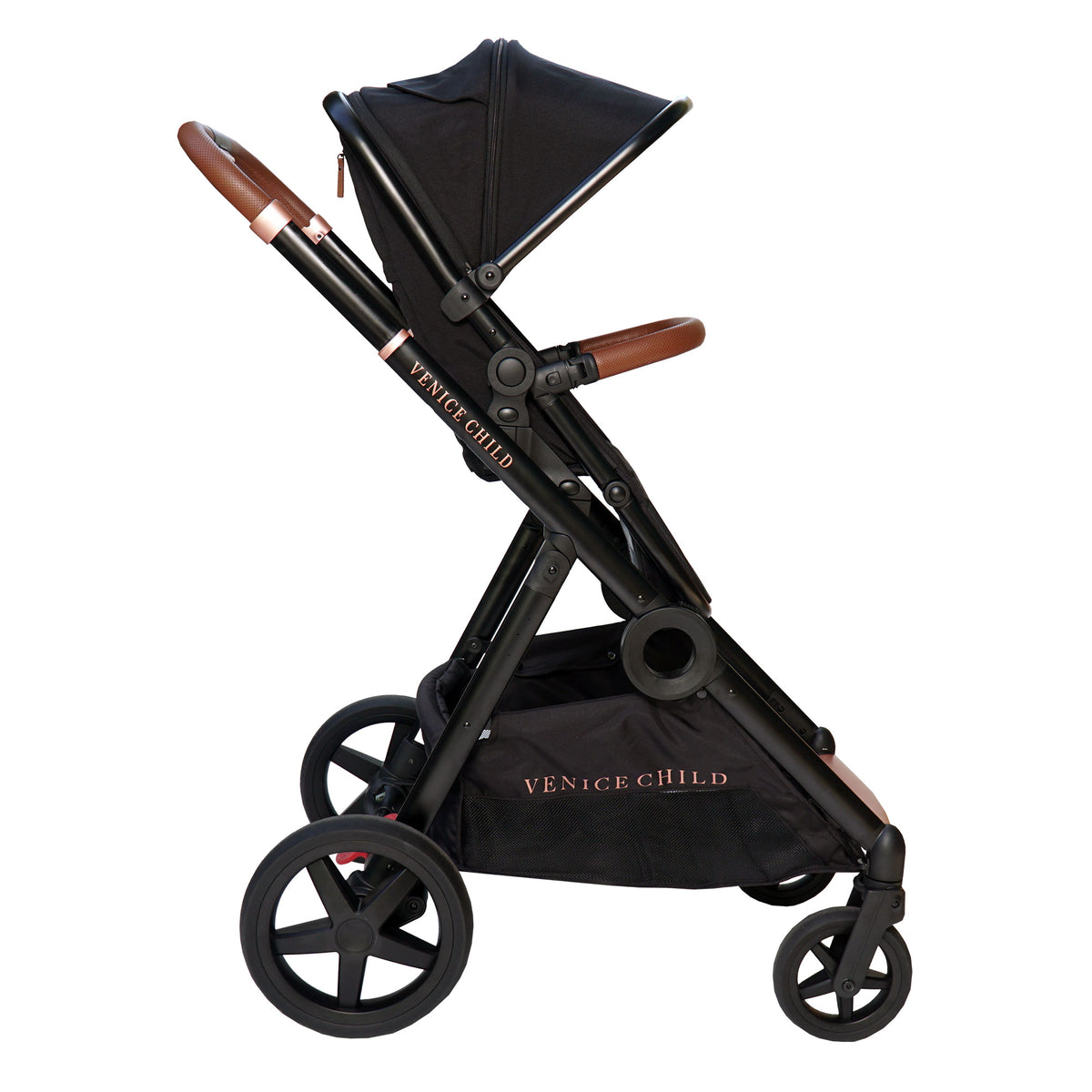 Venice Child Maverick Single to Double Folding Stroller w/Toddler Seat, Eclipse - VMInnovations