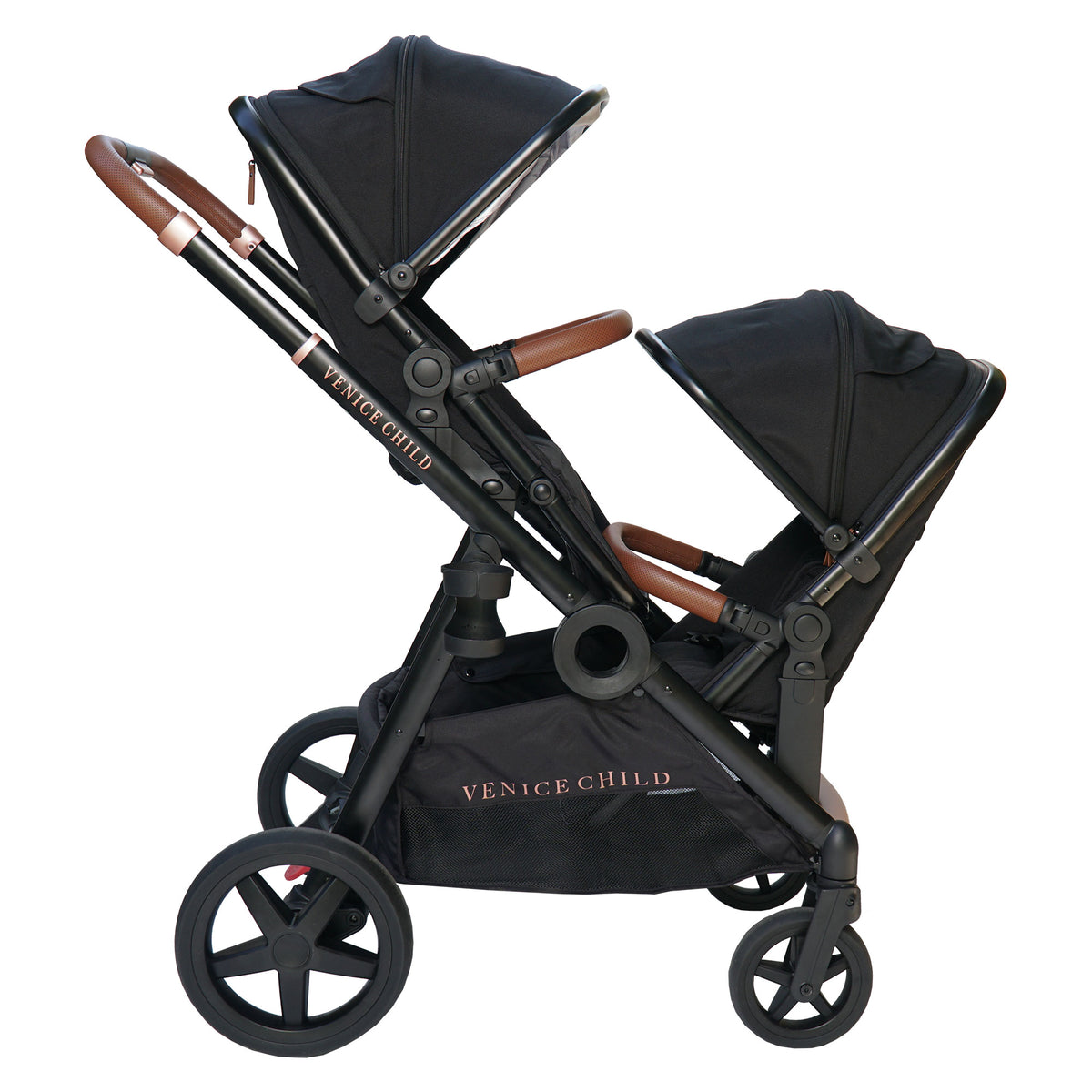 Venice Child Maverick Single to Double Folding Stroller w/Toddler Seat, Eclipse - VMInnovations