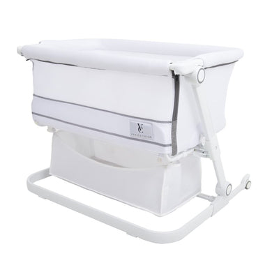 Venice Child Sunset Dreaming Portable Lockable Bedside Bassinet Crib, White