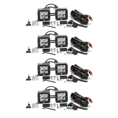 KC HiLiTES 330 C Series 3" LED Dual Pair Spot Lighting Light System Kit (8 Pack)