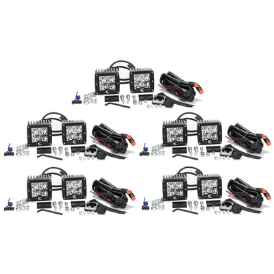 KC HiLiTES 330 C Series 3" LED Dual Spot Lighting Light System Kit (10 Pack) - VMInnovations