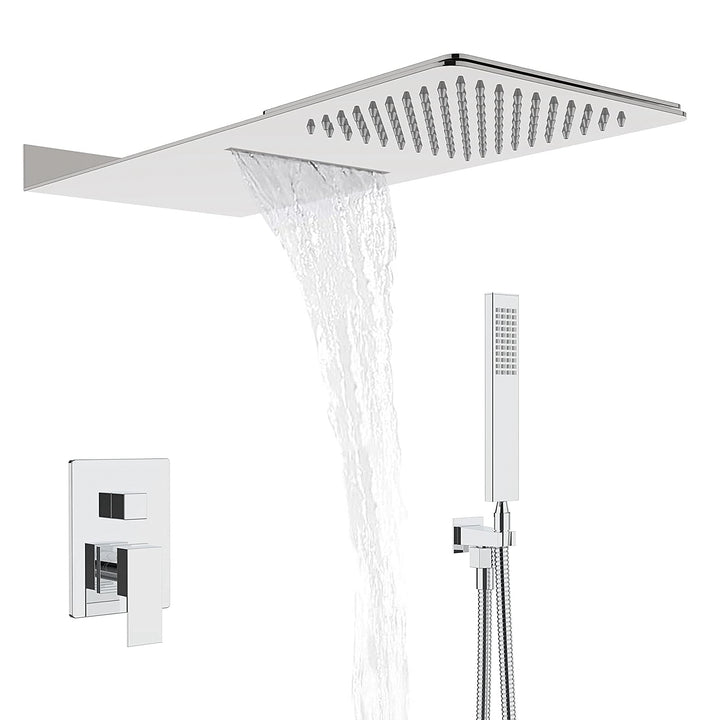 Hongtoo Steel Multifunction Wall Mounted Rain Waterfall Shower Head (Open Box) - VMInnovations