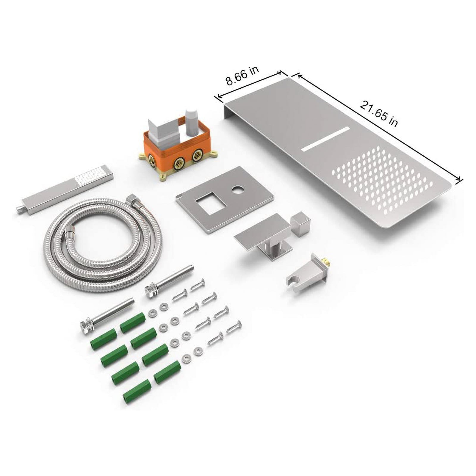 Hongtoo Steel Multifunction Wall Mounted Rain Waterfall Shower Head (Open Box) - VMInnovations