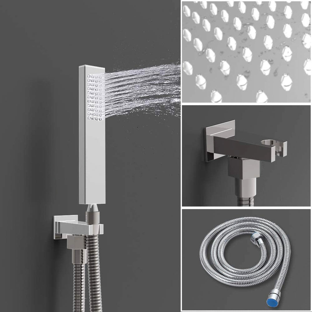 Hongtoo Steel Multifunction Wall Mounted Rain Waterfall Shower Head (Open Box)