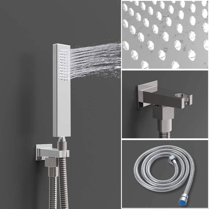 Hongtoo Steel Multifunction Wall Mounted Rain Waterfall Shower Head (Open Box)