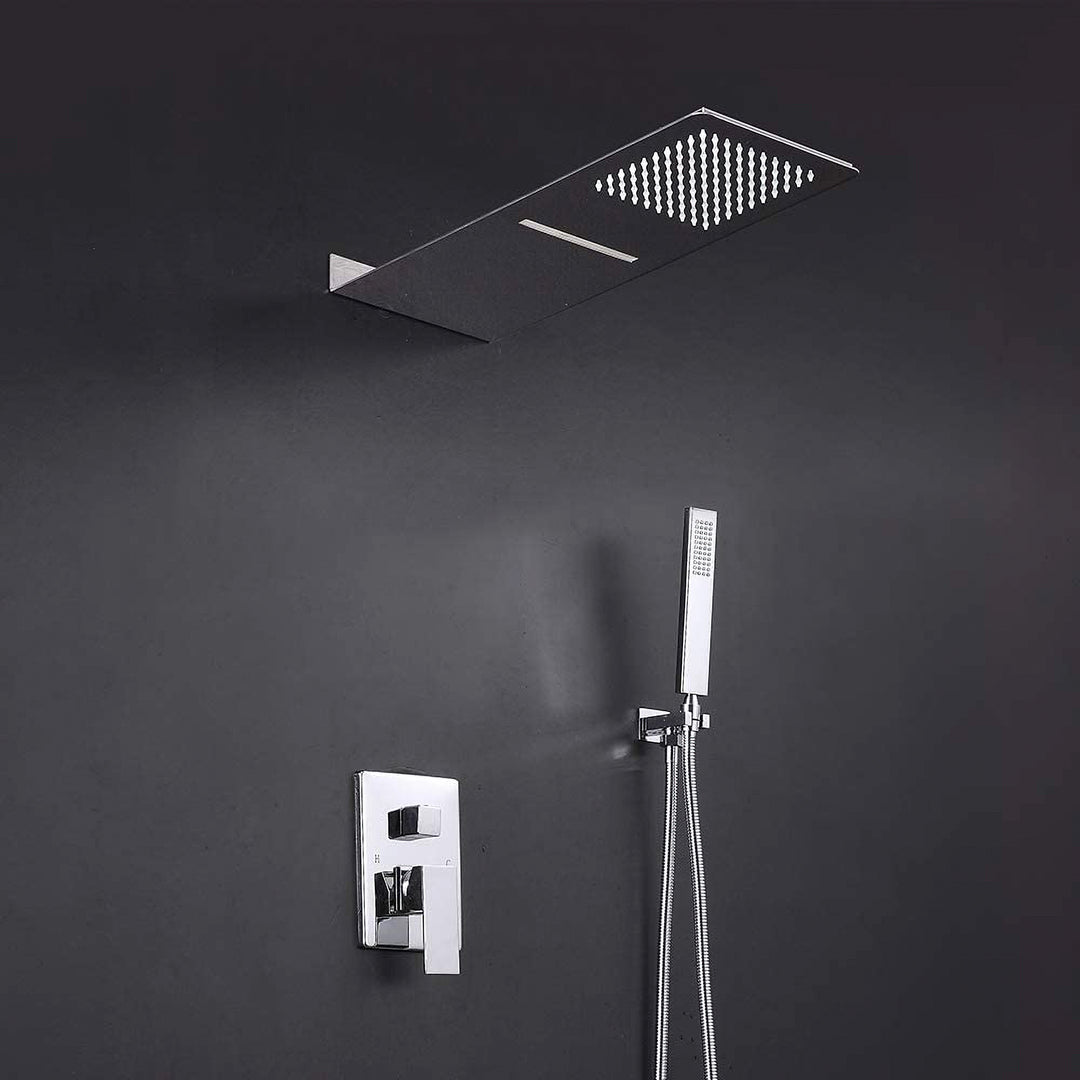 Hongtoo Steel Multifunction Wall Mounted Rain Waterfall Shower Head (Open Box) - VMInnovations