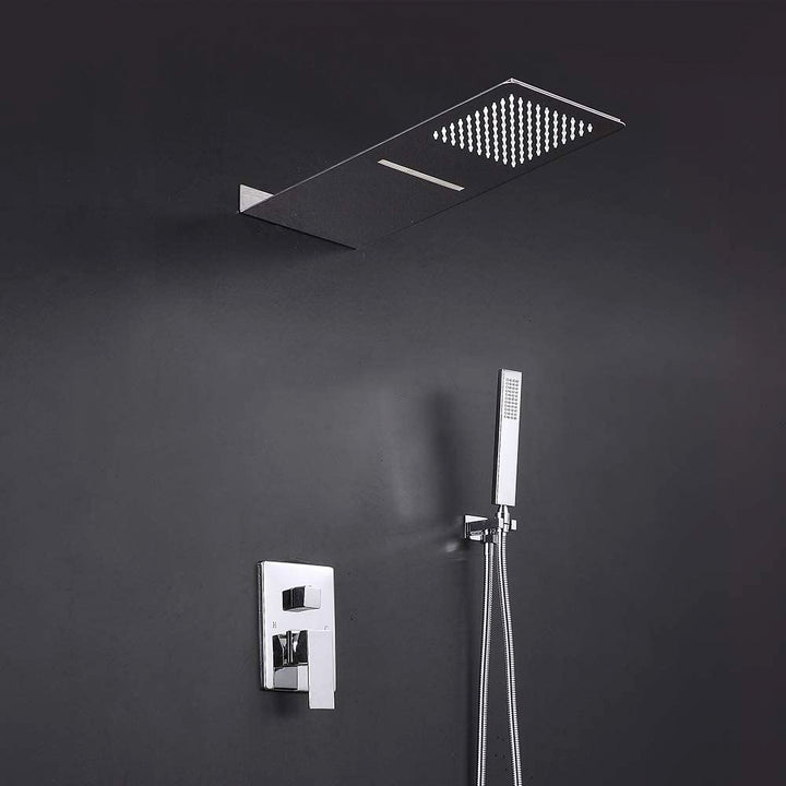 Hongtoo Steel Multifunction Wall Mounted Rain Waterfall Shower Head (Open Box)