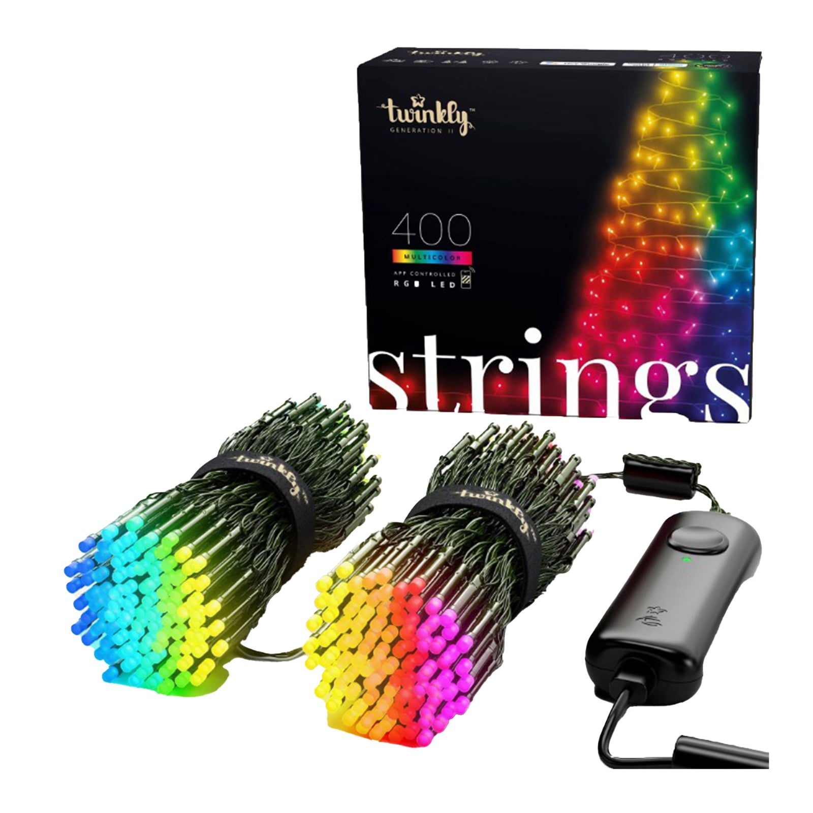 Twinkly Strings App-Controlled Smart LED Christmas Lights 400 Multicolor (2Pack) - VMInnovations