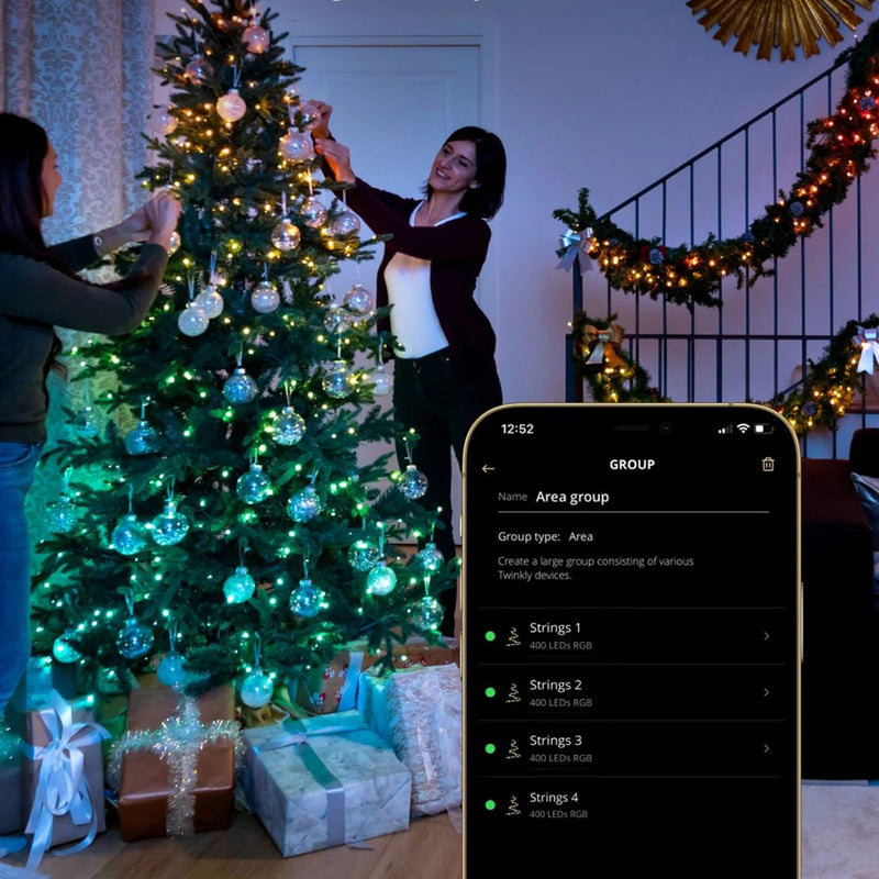 Twinkly Strings App-Controlled Smart LED Christmas Lights 400 Multicolor (2Pack)