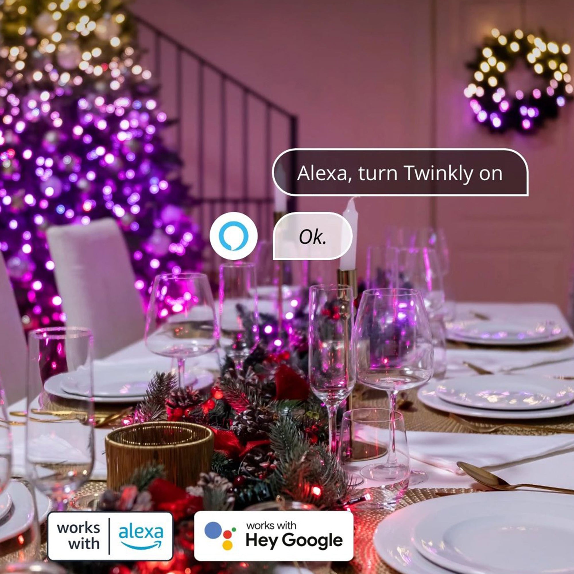 Twinkly Strings App-Controlled Smart LED Christmas Lights 400 Multicolor (2Pack) - VMInnovations