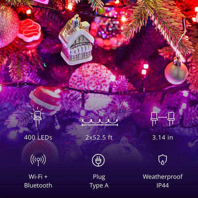 Twinkly Strings App-Controlled Smart LED Christmas Lights 400 Multicolor (2Pack) - VMInnovations
