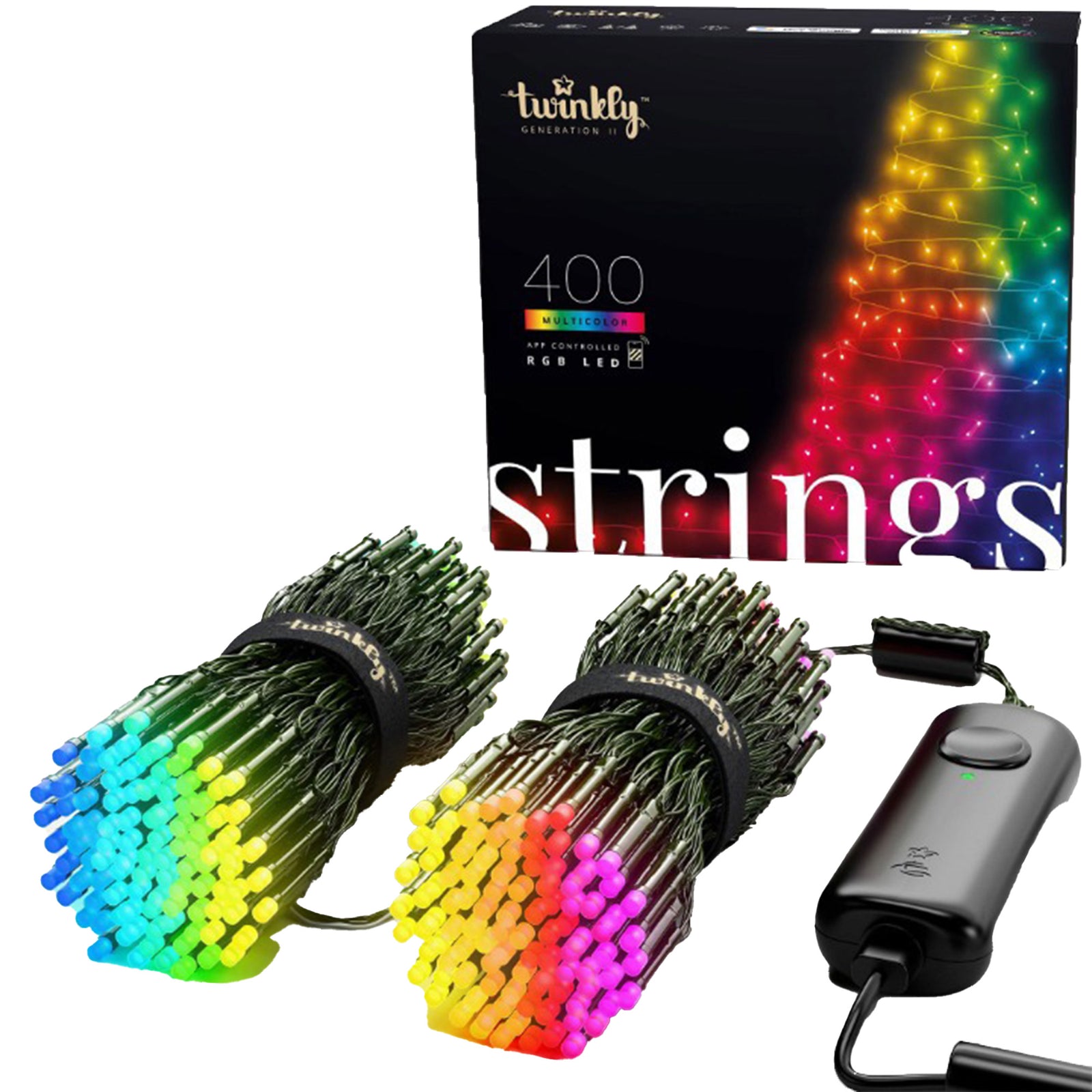 Twinkly Strings App-Controlled Smart LED Christmas Lights 400 Multicolor (4Pack) - VMInnovations