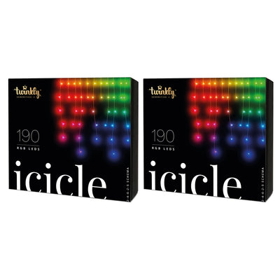 Twinkly Icicle App-Controlled Smart LED Christmas Lights 190 Multicolor (2 Pack)