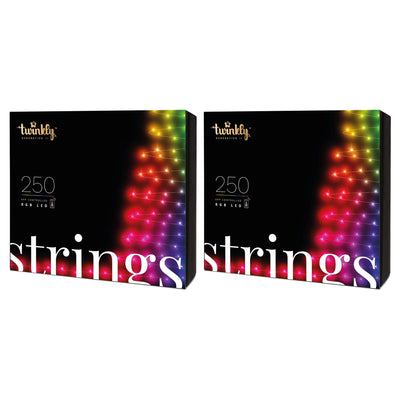 Twinkly Strings App-Controlled Smart LED Christmas Lights 250 Multicolor (2Pack)