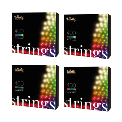 Twinkly Strings App-Controlled Smart LED Christmas Lights 400 RGB+White (4 Pack)