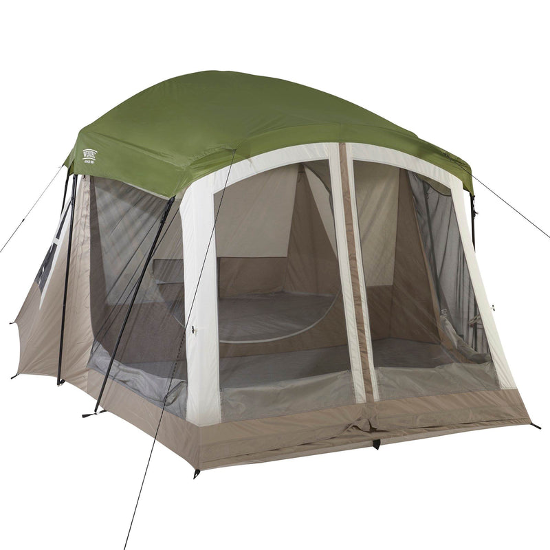 Insta-Bed Queen Air Bed, 6 Piece Queen Bedding, and Wenzel Klondike Camping Tent