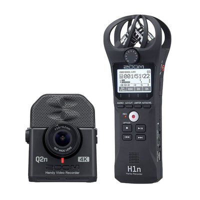 Zoom Q2N-4K Camera Recorder & ZH1N Digital Audio Recorder w/ Built in Microphone