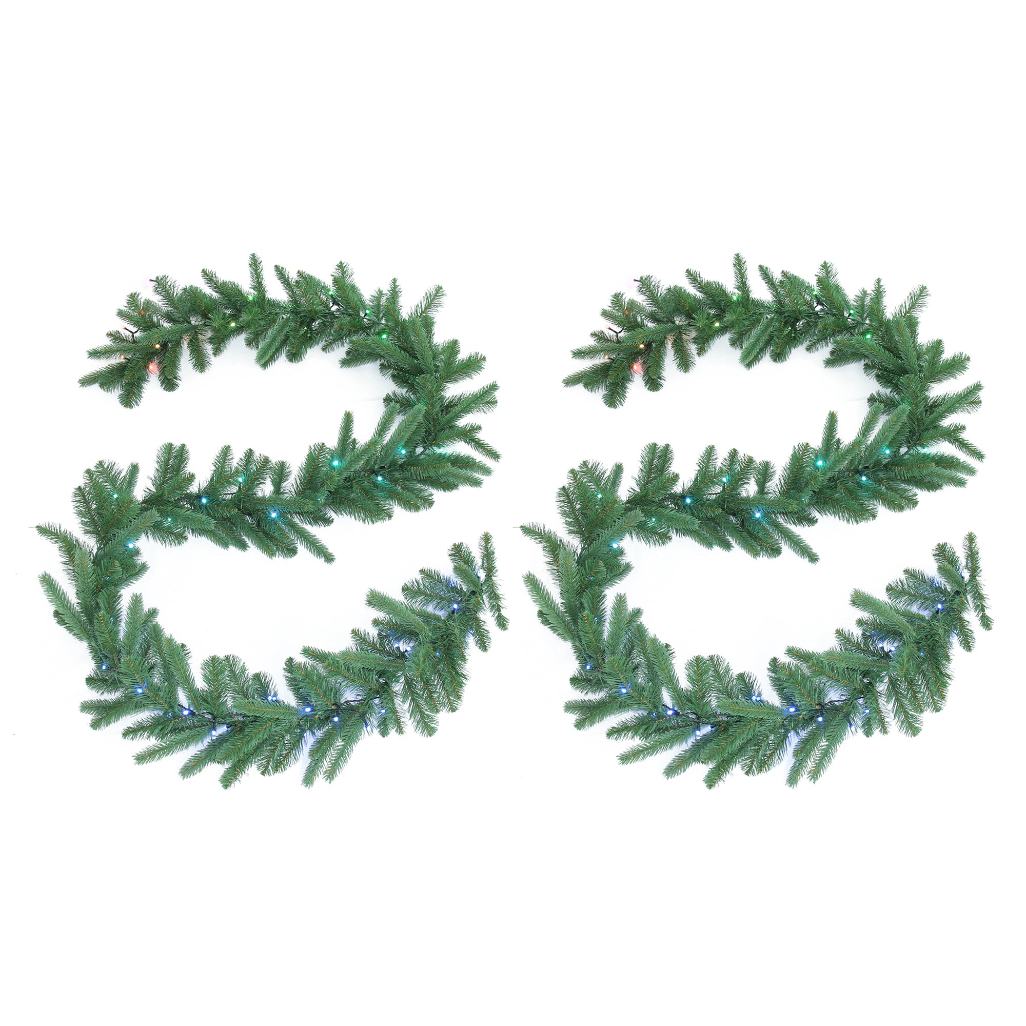 Twinkly Pre-Lit Garland App-control 9-Ft LED Christmas Garland 50 RGB+W (2 Pack)