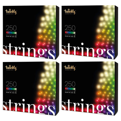 Twinkly Strings App-Controlled Smart LED Christmas Lights 250 RGB+W (4 Pack)
