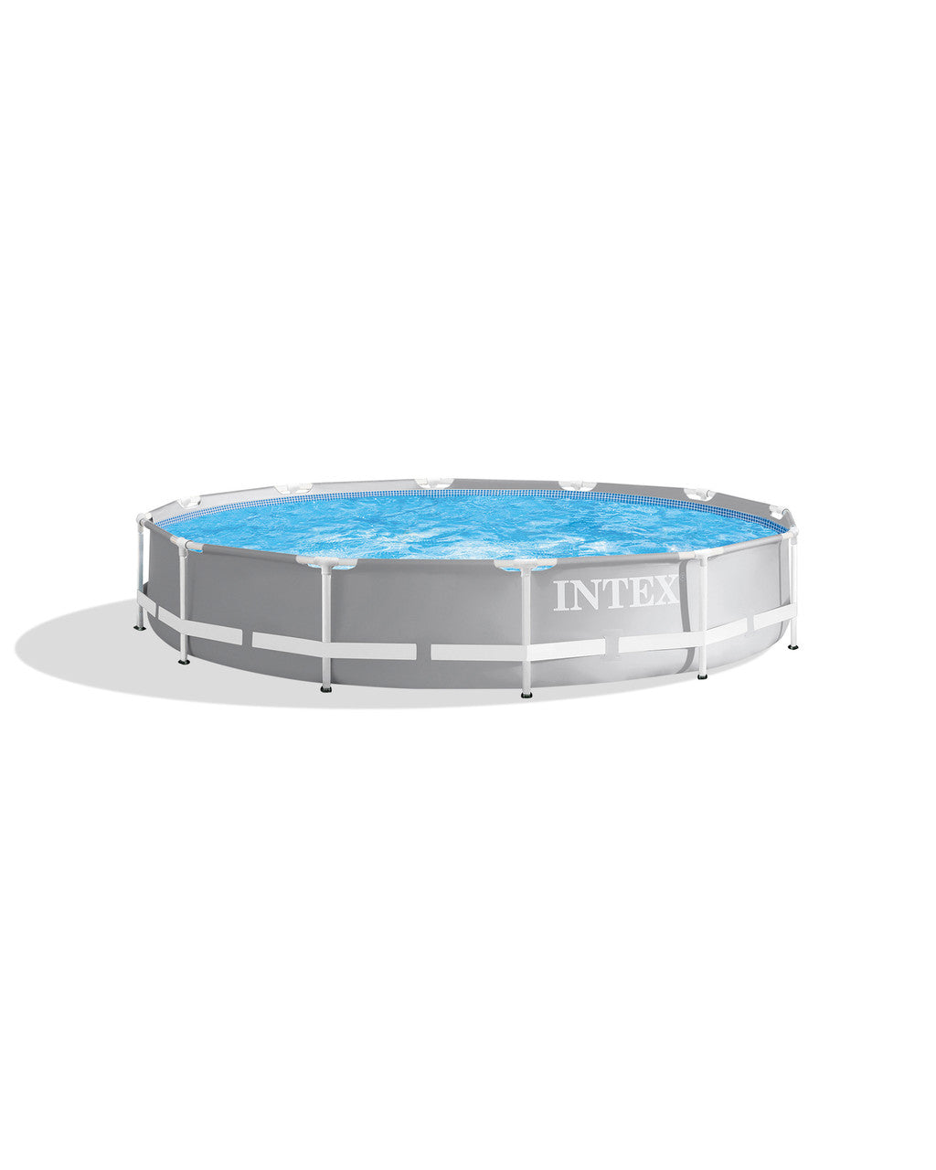 Intex 12ft x 30in Prism Metal Frame Above Ground Round Swimming Pool & Canopy