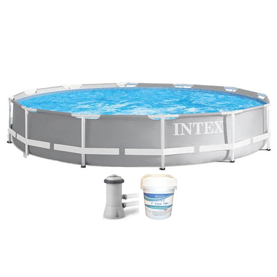 Intex 26711EH 12' x 30" Frame Above Ground Swimming Pool w/ Pump & Chlorine Tabs