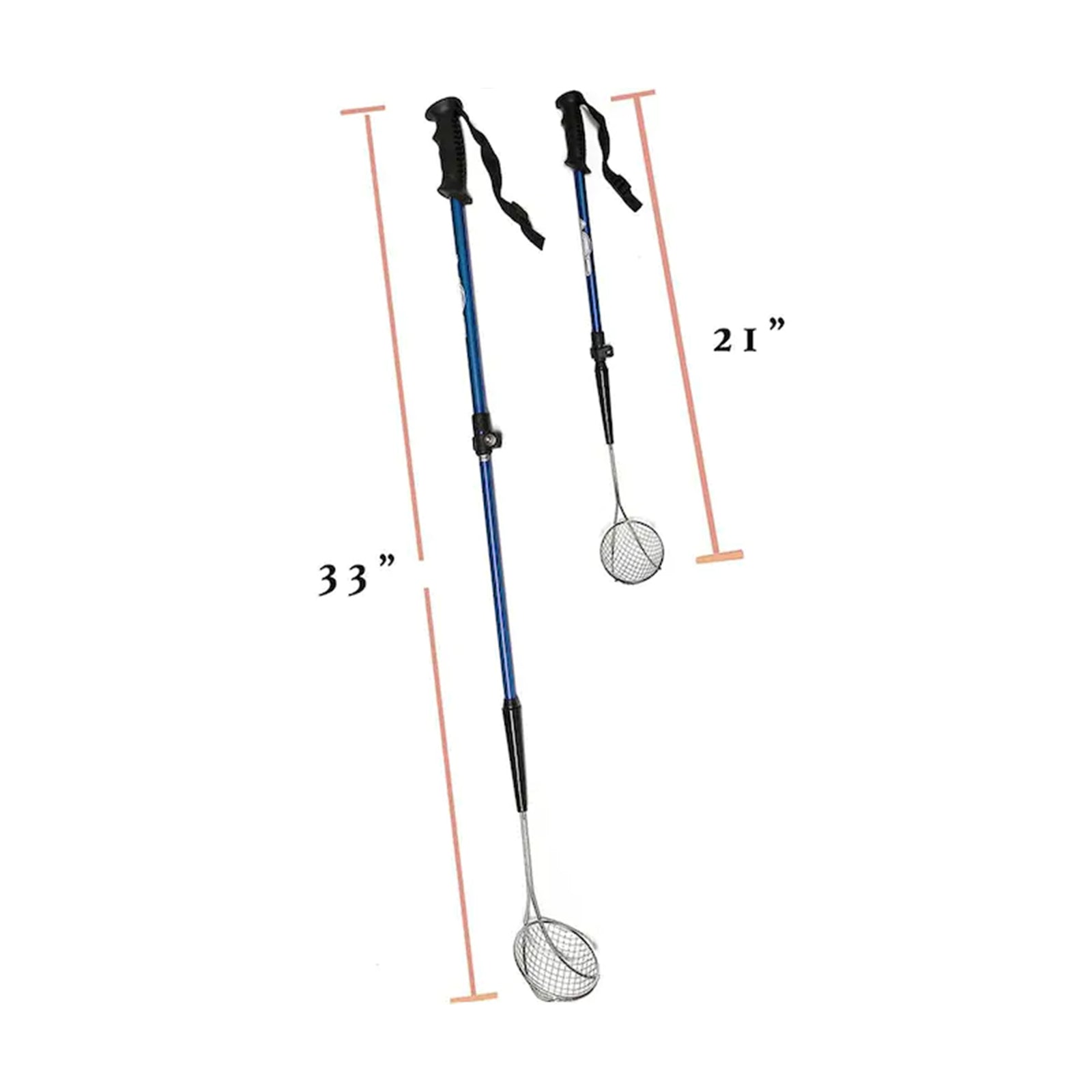 Vos Extendable Aluminum/Steel Beach Sand Scooper Skimmer Net, Blue (Set of 2) - VMInnovations