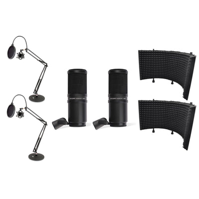 Zoom ZDM-1 Dynamic Microphone w/ Pyle Isolation Shield & Desktop Stand (2 Pack)