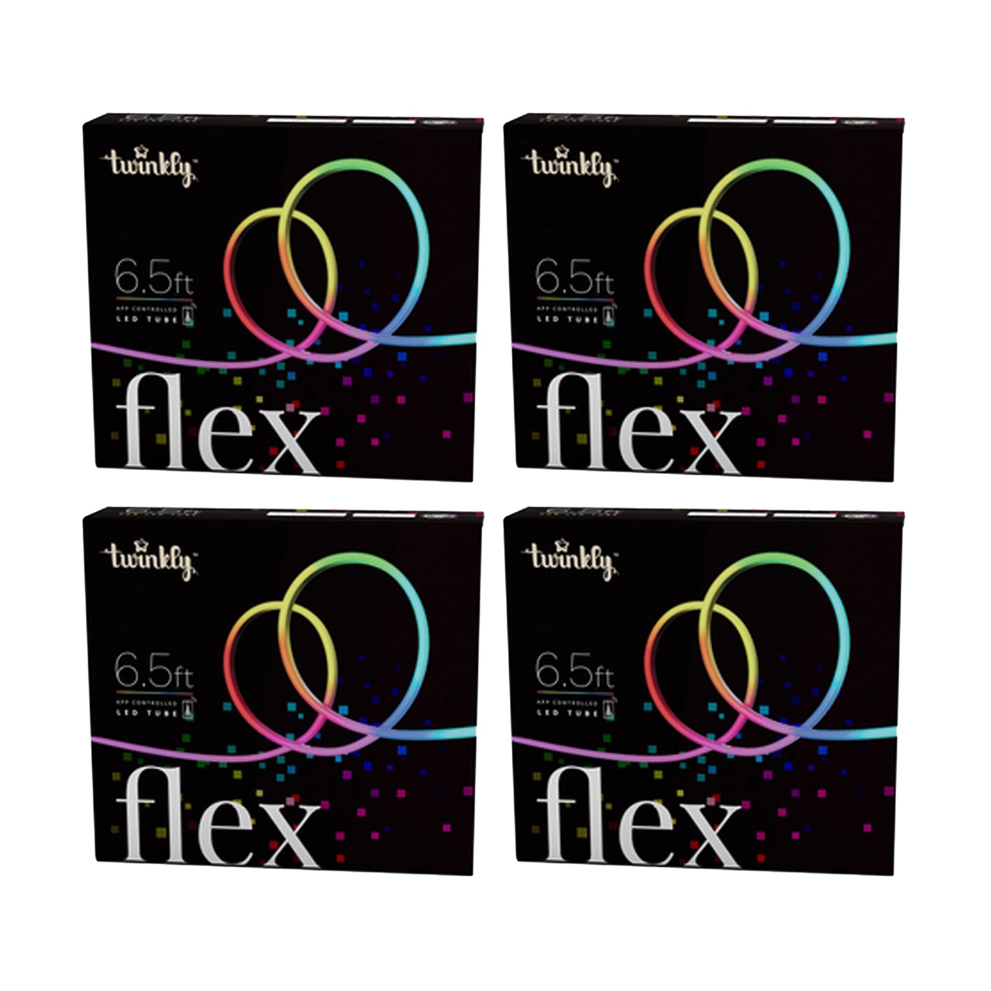 Twinkly Flex App-Controlled Flexible Light Tube RGB 16 Mil Colors 6.5' (4 Pack) - VMInnovations