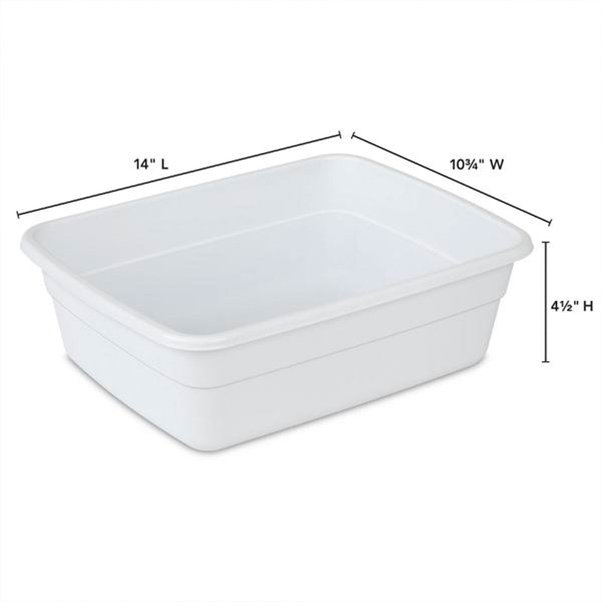 Sterilite Small Portable Rectangle Plastic 8 Quart Kitchen Dish Pan Basin, White