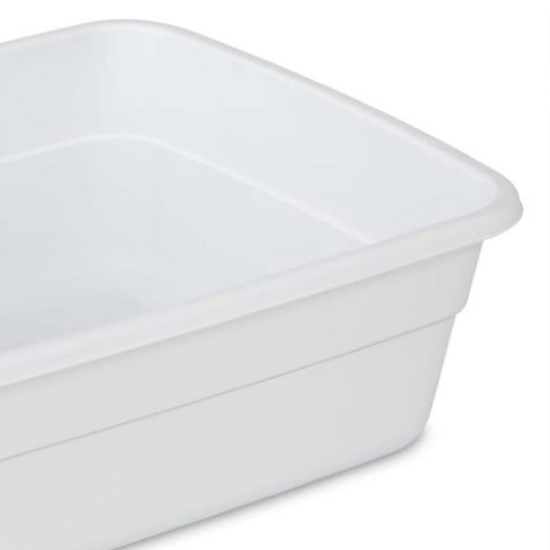 Sterilite Small Portable Rectangle Plastic 8 Qt Dish Pan Basin, White (12 Pack)