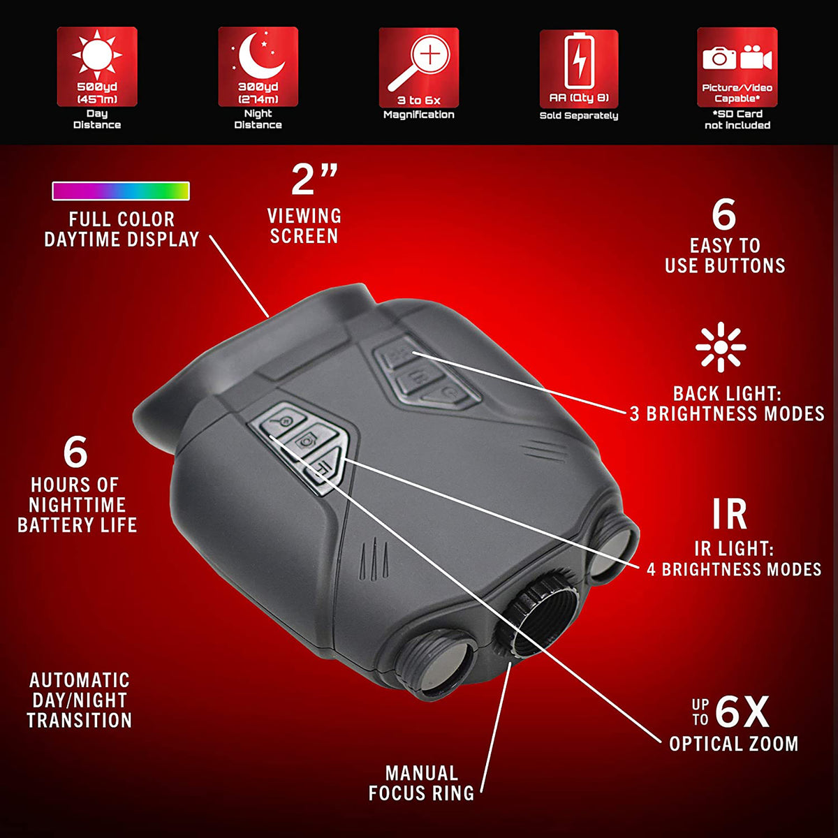 X Vision Tactical Infrared Photo Videos Night Vision Binoculars for Hunting