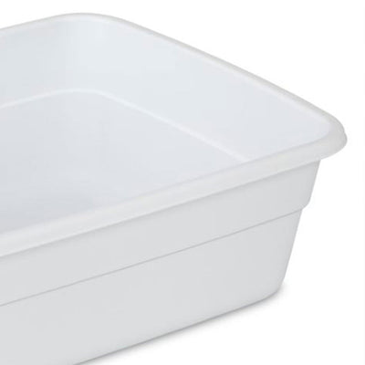 Sterilite Small Portable Rectangle Plastic 8 Qt Dish Pan Basin, White (24 Pack)