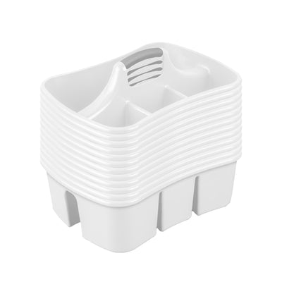 Sterilite Divided Storage Ultra Caddy with 4 Compartments and Handles (12 Pack) - VMInnovations