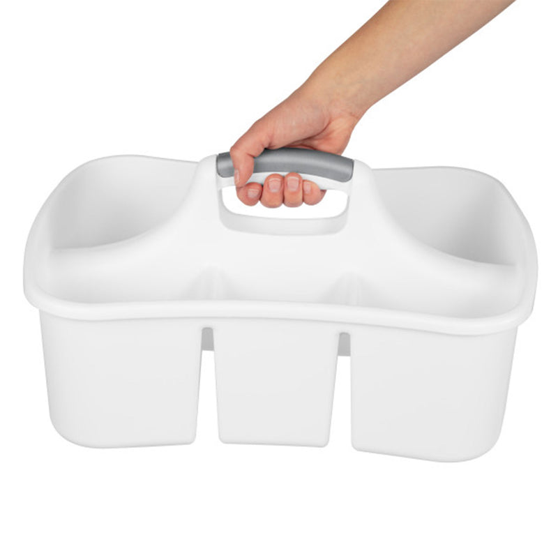 Sterilite Divided Storage Ultra Caddy w/4 Compartments & Handles, White (6 Pack)