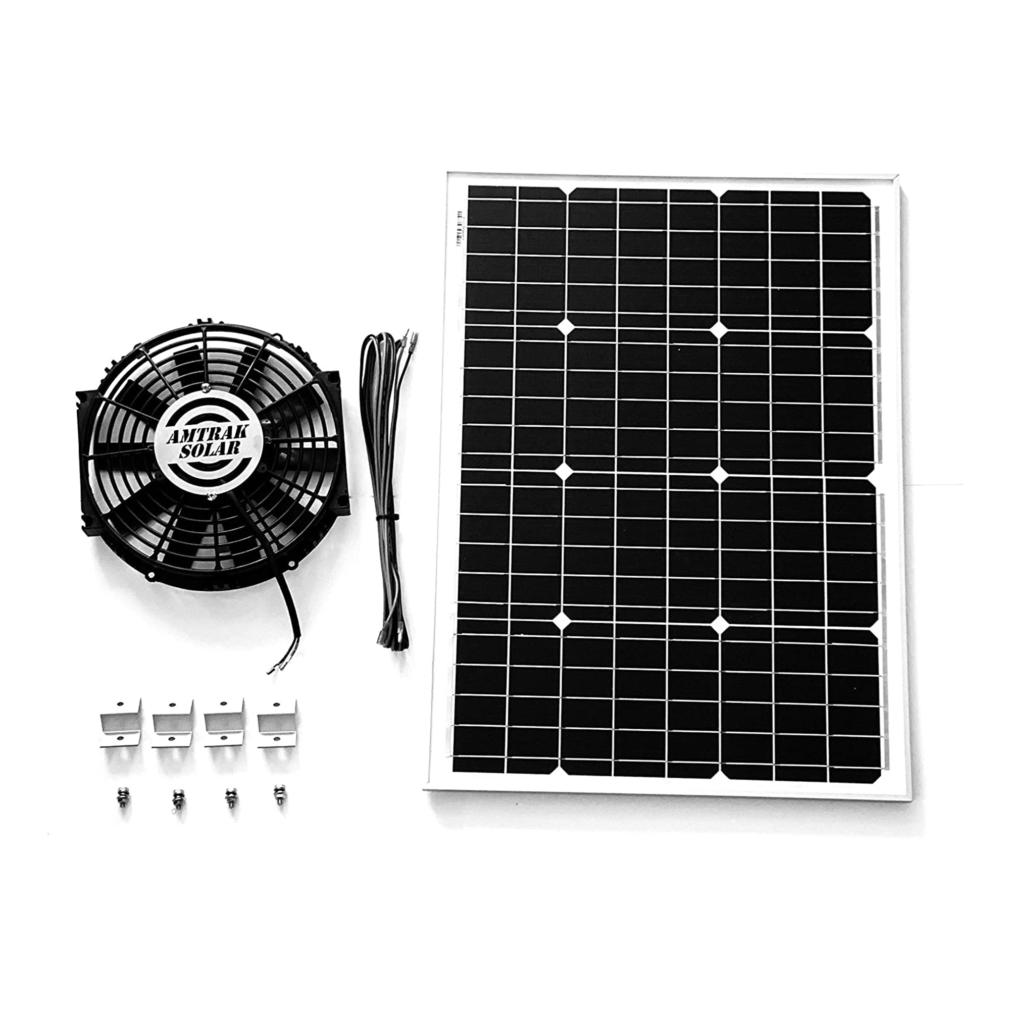 Amtrak Solar 50 Watt Power Moisture Blocking Solar Attic Fan for House or Garage