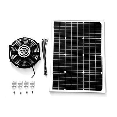 Amtrak Solar 50 Watt Power Moisture Blocking Solar Attic Fan for House or Garage