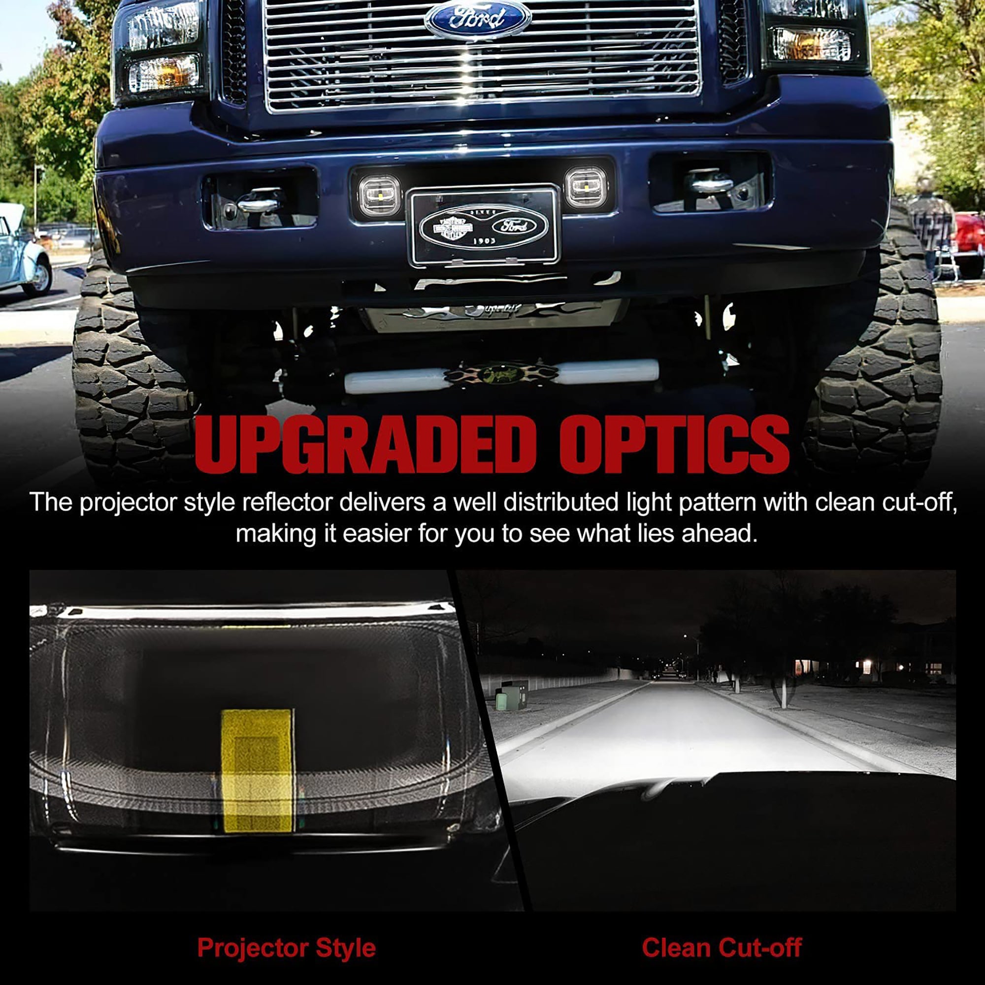 Fieryred LED Fog Light, Compatible w/ F250 & F350, Front Placement, (Open Box)