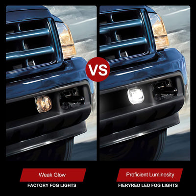 Fieryred LED Fog Light, Compatible w/ F250 & F350, Front Placement, (Open Box)