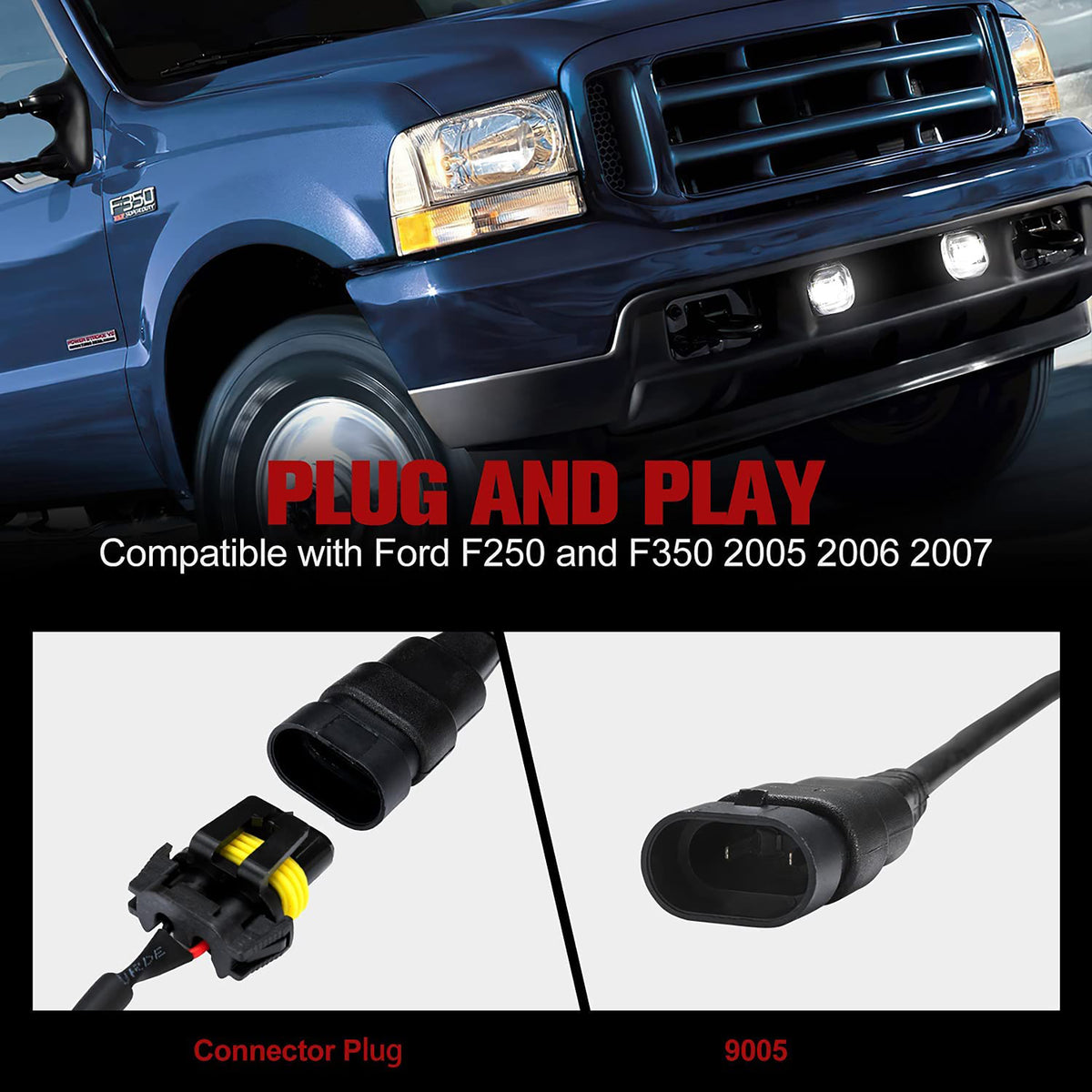 Fieryred LED Fog Light, Compatible w/ F250 & F350, Front Placement, (Open Box)