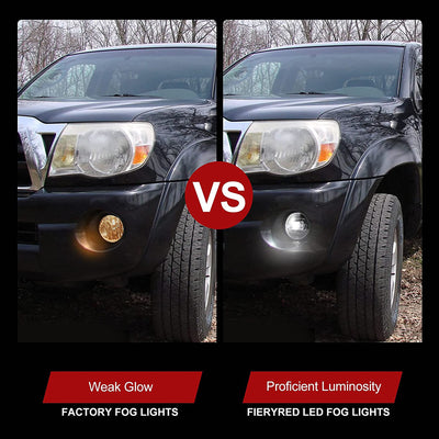 Fieryred LED Fog Light, Compatible w/ Tacoma, Tundra, & Solara, Bumper Placement